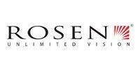 Logo for Rosen Unlimited Vision, black text with red burst graphic.