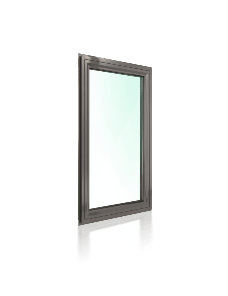 A picture of a glass window on a white background.