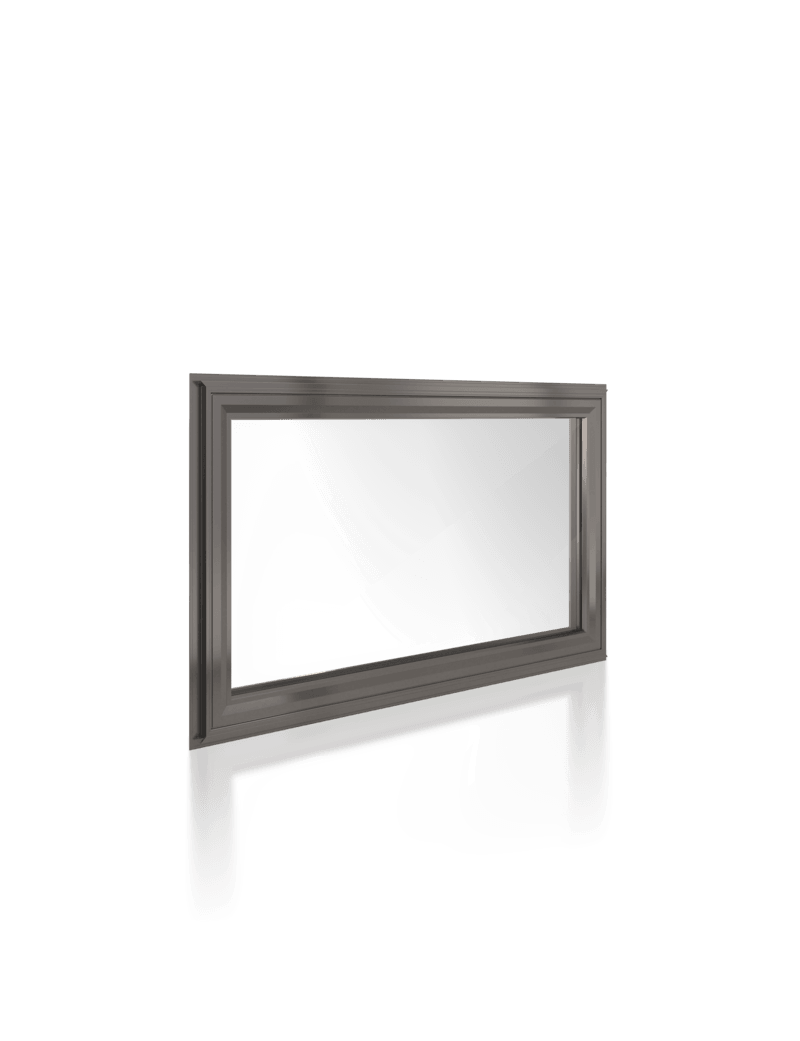 A large glass window with a frame