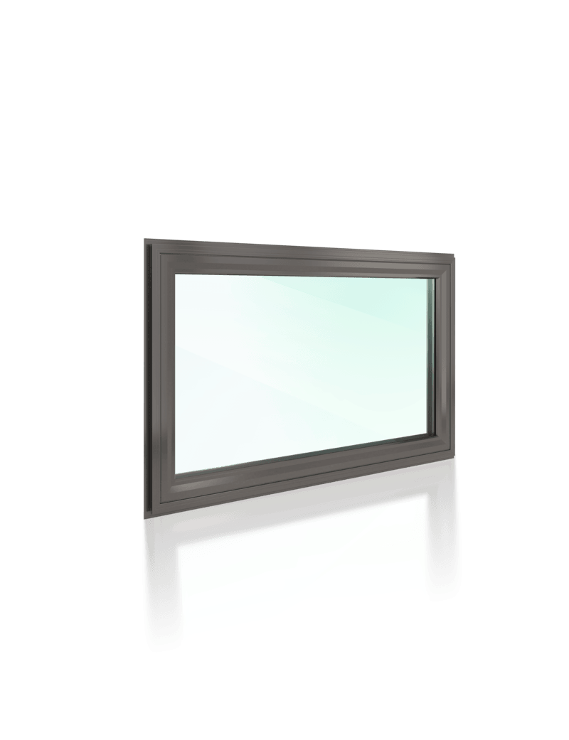 A picture of a window with a green glass on a white background.