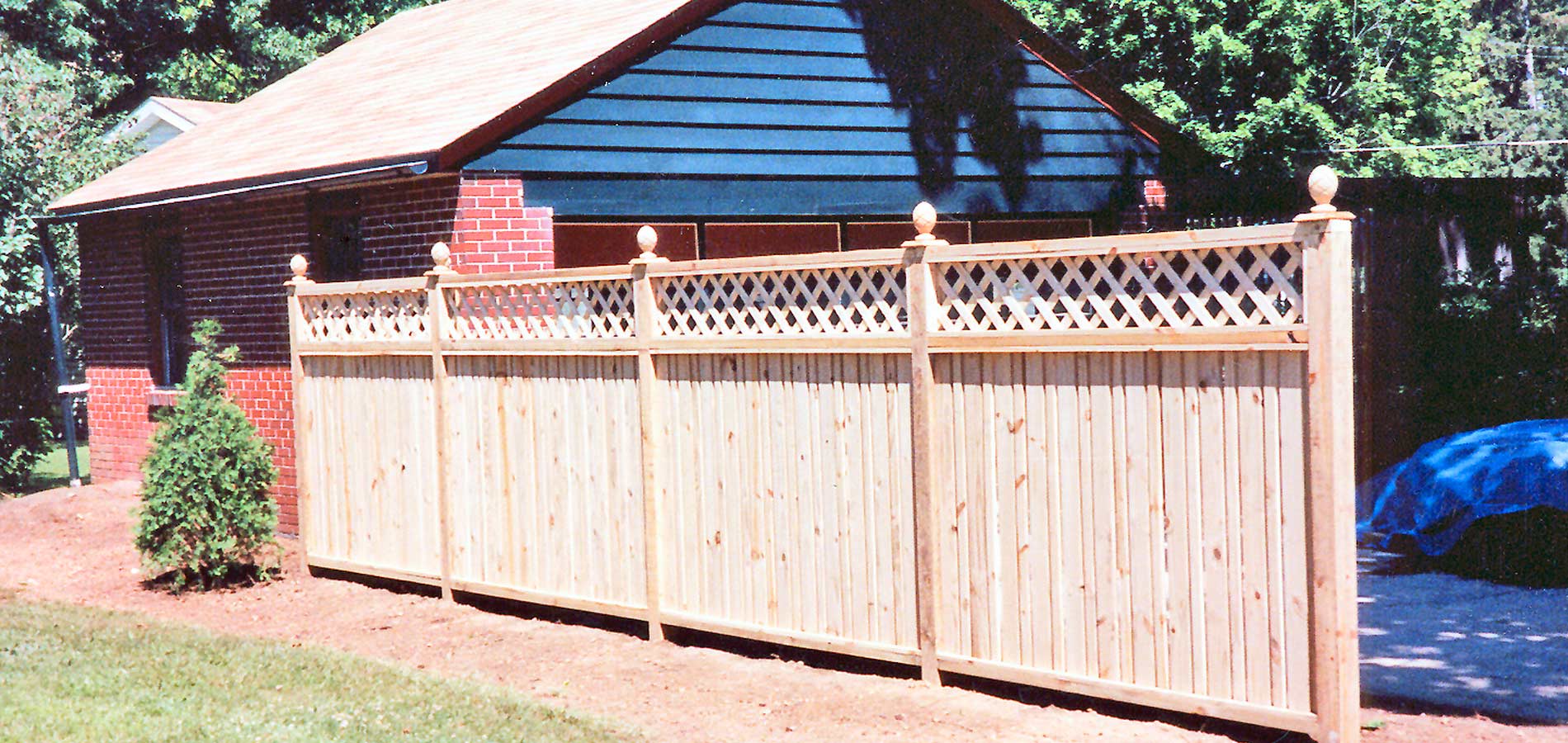 Wood fencing