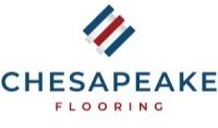 A black and white logo for chesapeake flooring on a white background.
