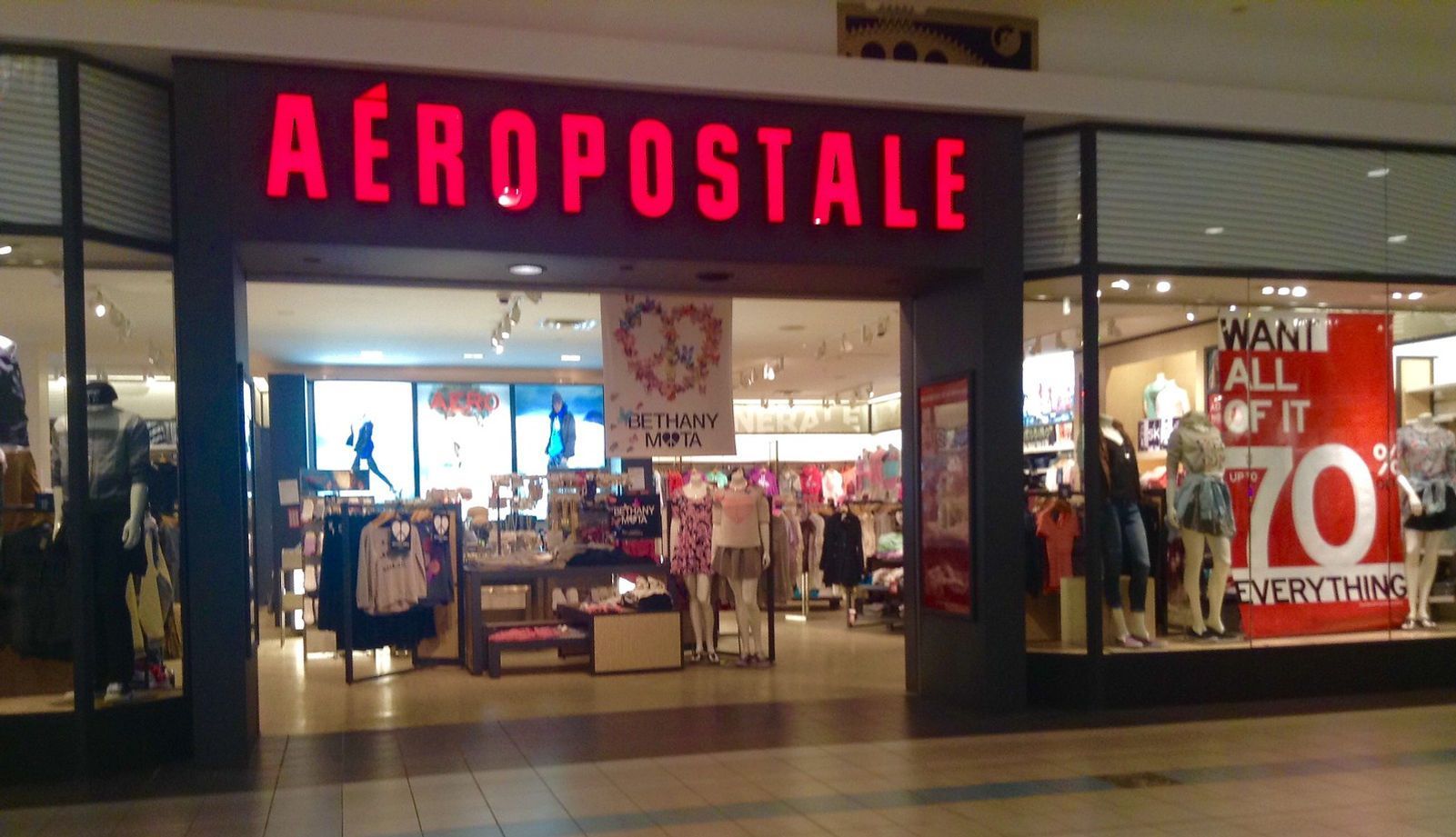 A store front of aeropostale in a mall