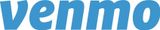 The word Venmo is written in blue letters on a white background.