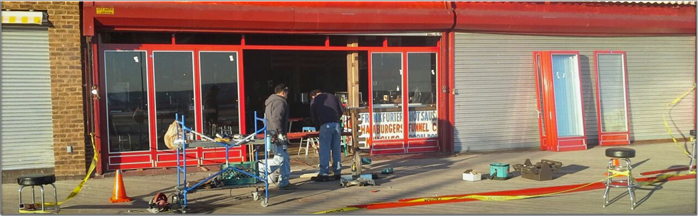 store front glass installation