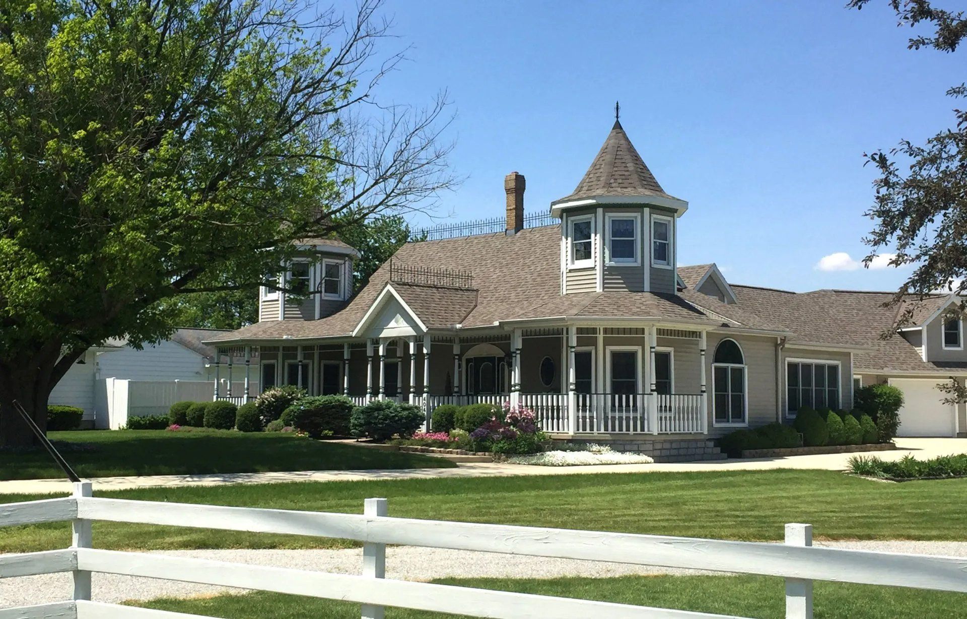 Victorian house with asphalt roofing