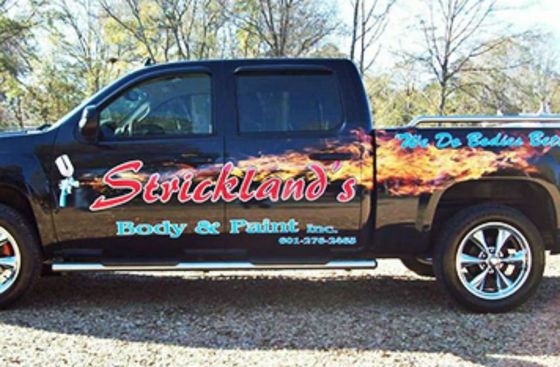 Strickland's Body & Paint company truck