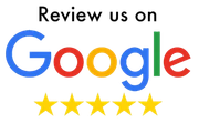 Google logo with five yellow stars
