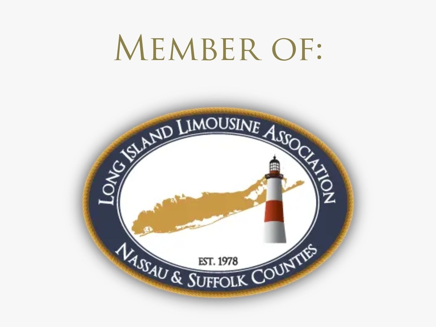 A logo for the long island limousine association
