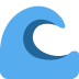 Blue wave icon on white background
