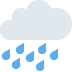 Cloud with blue raindrops falling underneath