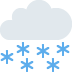 Cloud with falling blue snowflakes icon