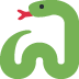 Green snake-like logo with a red tongue on a white background