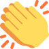 Clapping hands emoji with yellow hands and orange motion lines