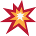 Red and yellow comic-style explosion starburst icon on a white background