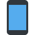 Simple blue smartphone icon with a dark gray frame