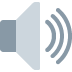 Gray speaker icon with three sound waves