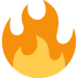 Orange flame emoji on a white background