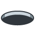 Gray oval 3D disc with dark center on a white background