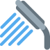 Blue and gray squeegee cleaning a pane with blue streaks
