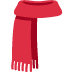 Red scarf with fringe draped over a white background