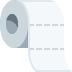 White toilet paper roll with a partially unrolled sheet.