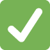 Green square with a white checkmark icon