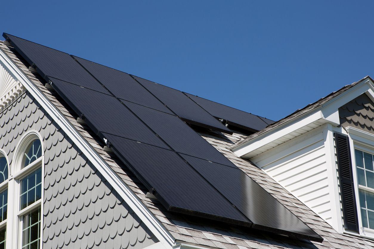 Residential solar panels on roof