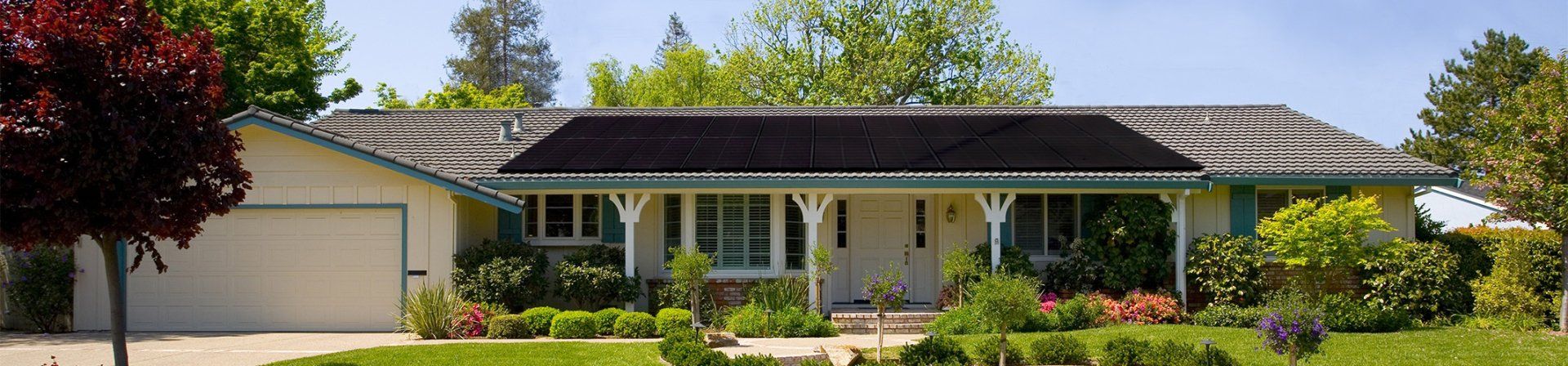 Residential solar panels on roof