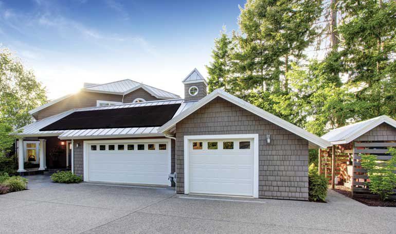 Residential solar panels on roof