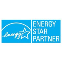 A blue energy star partner logo with a white star on it