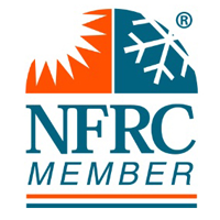 A blue and orange logo for nfrc member