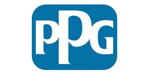 PPG logo in white on a blue rounded square background
