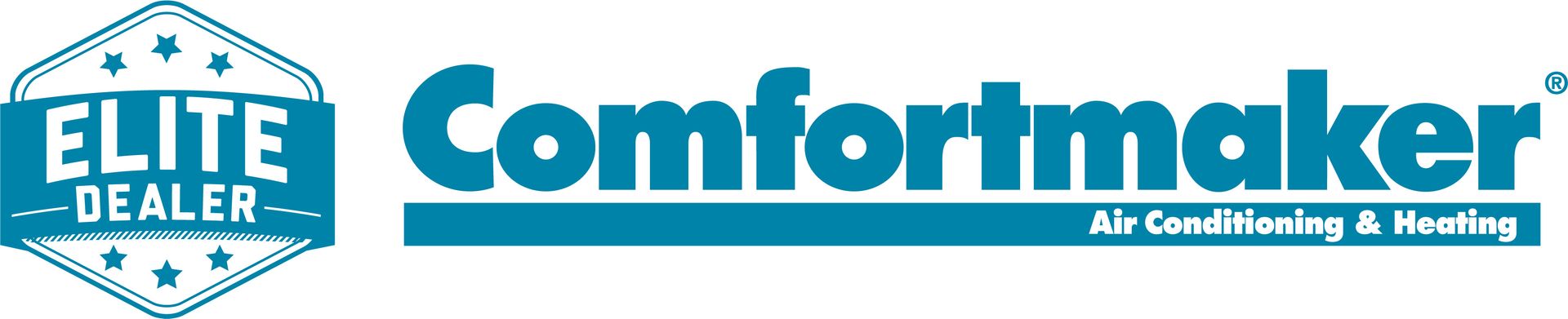 Comfortmaker Elite Dealer logo in turquoise.