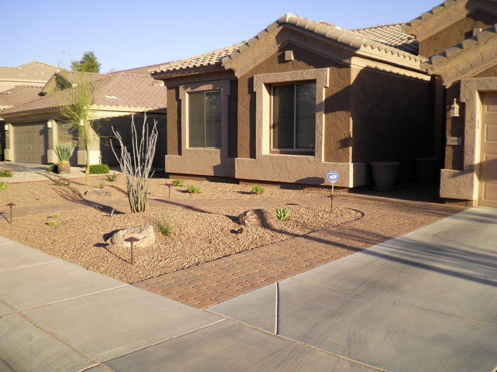 A house with a cactus in front of it