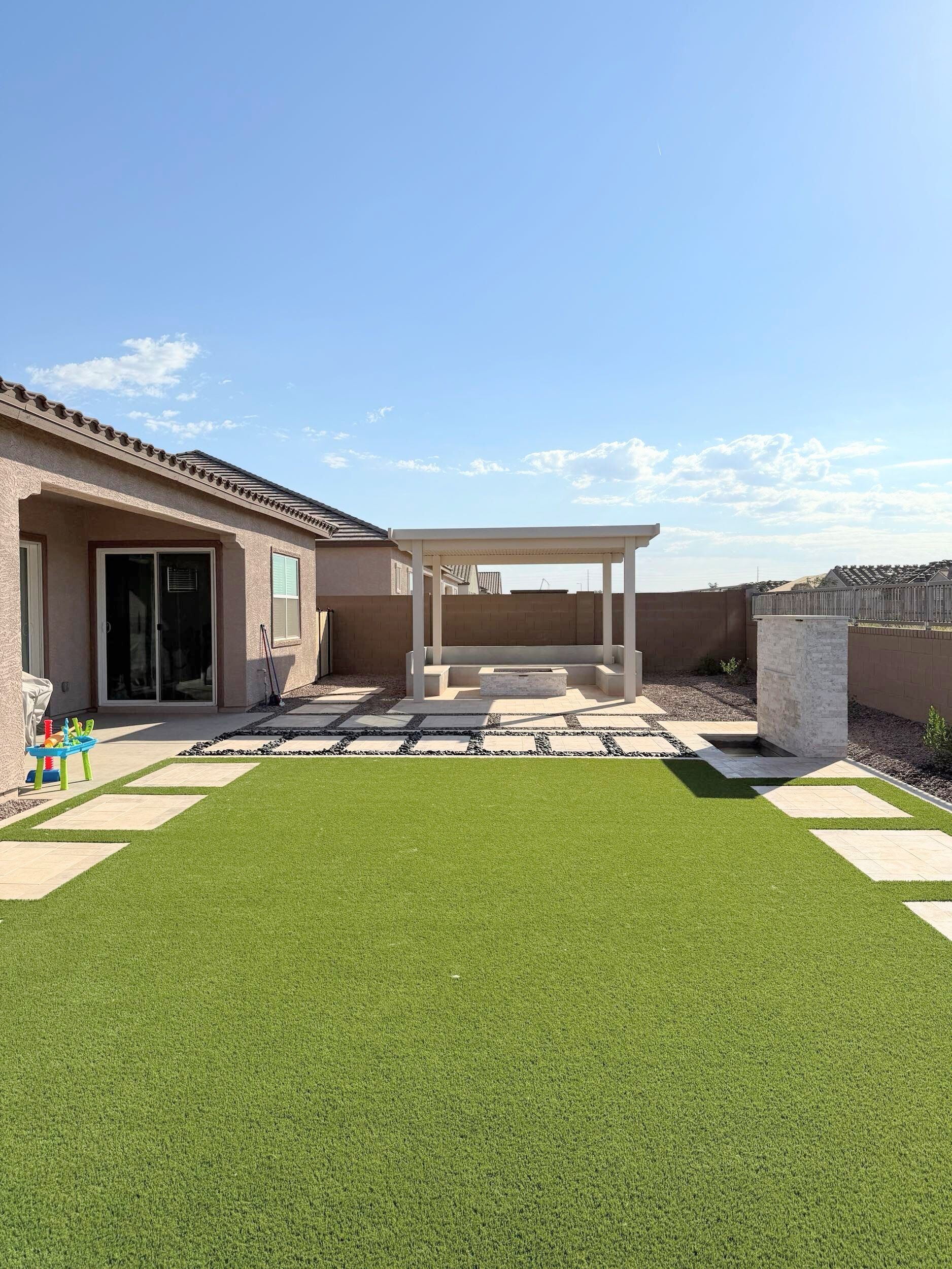 New construction landscape and backyard project in San Tan Valley