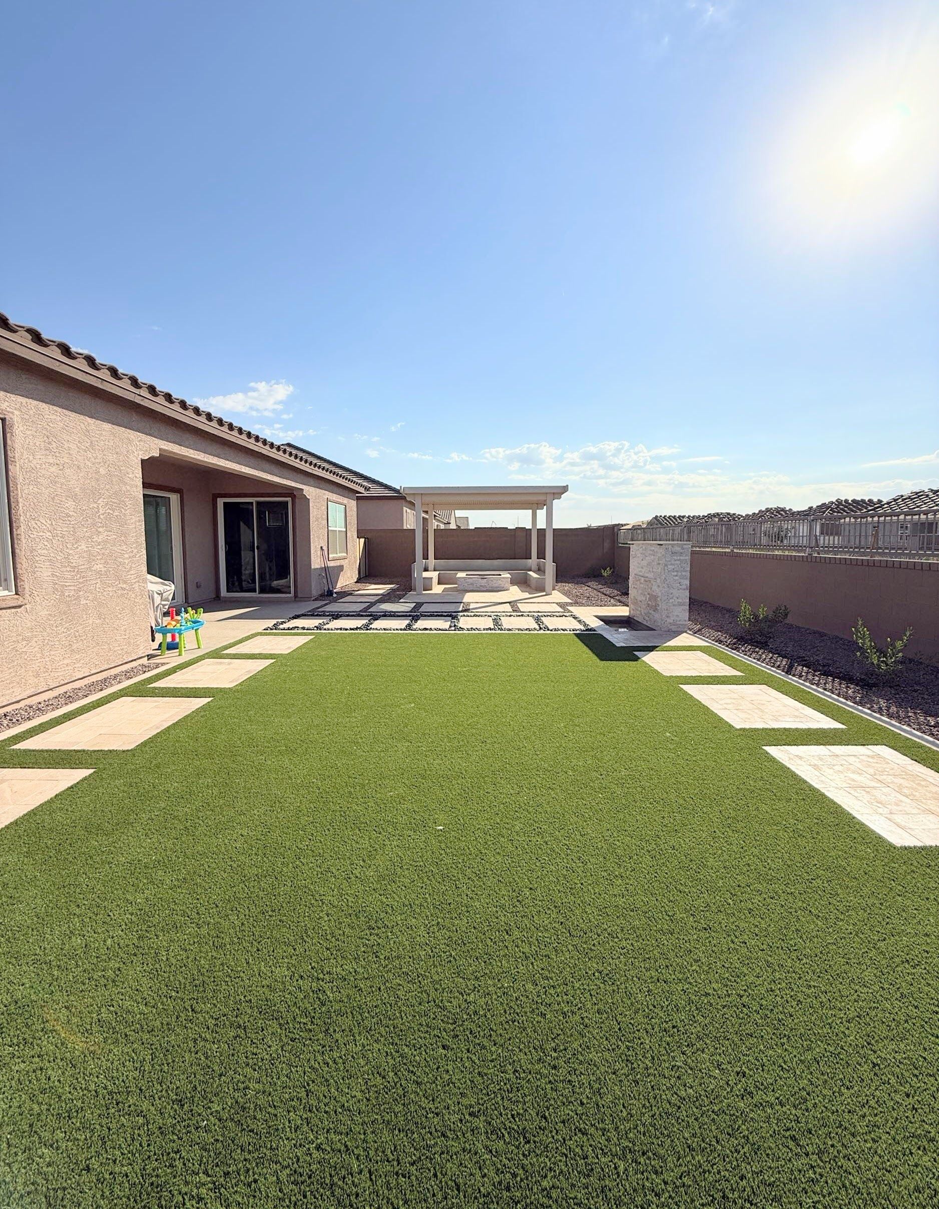 Completed new construction backyard project in San Tan Valley