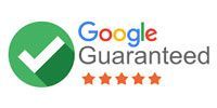 Google Guaranteed logo with a green checkmark and orange stars.