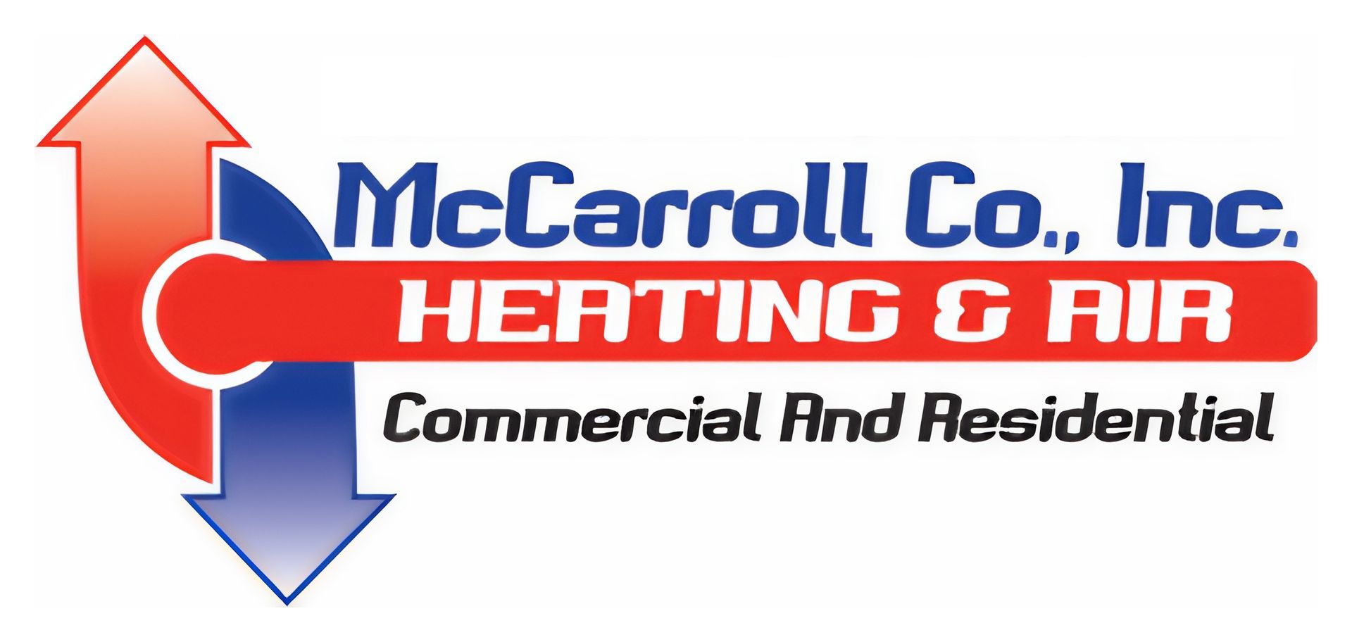 The logo for mccarroll co. inc. heating and air commercial and residential