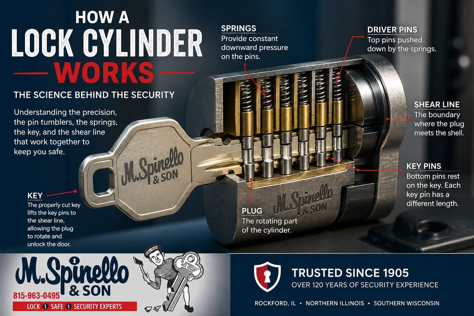 Call northern Illinois and southern Wisconsin's #1 locksmith team with over 120 years of experience