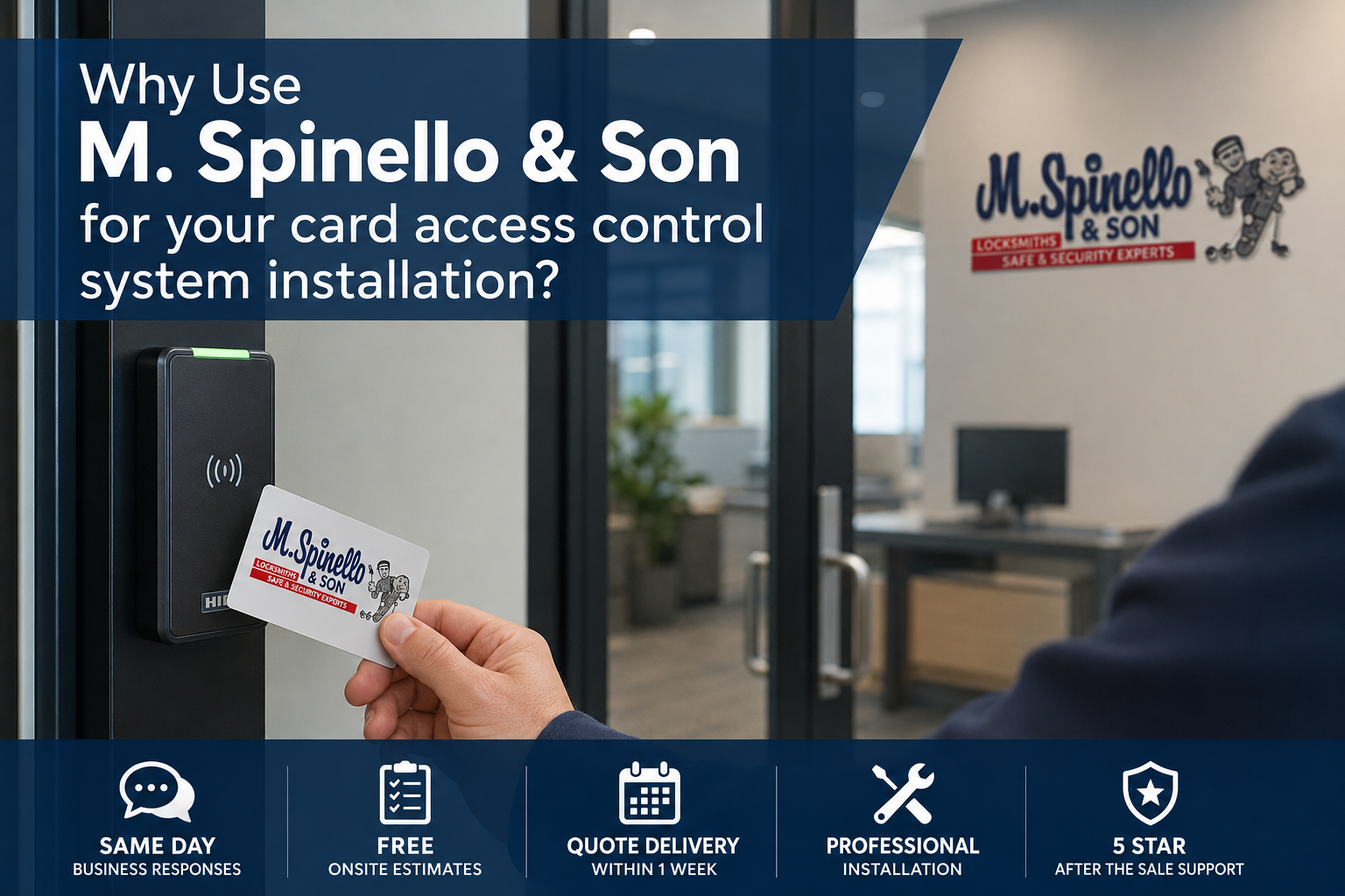 M Spinello & Son has provided card access control systems in Rockford IL for over 47 years