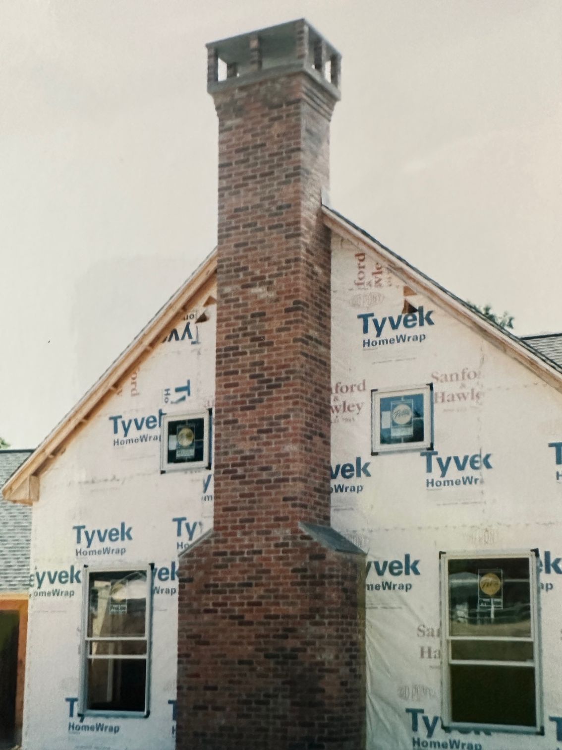 stone work on chimney