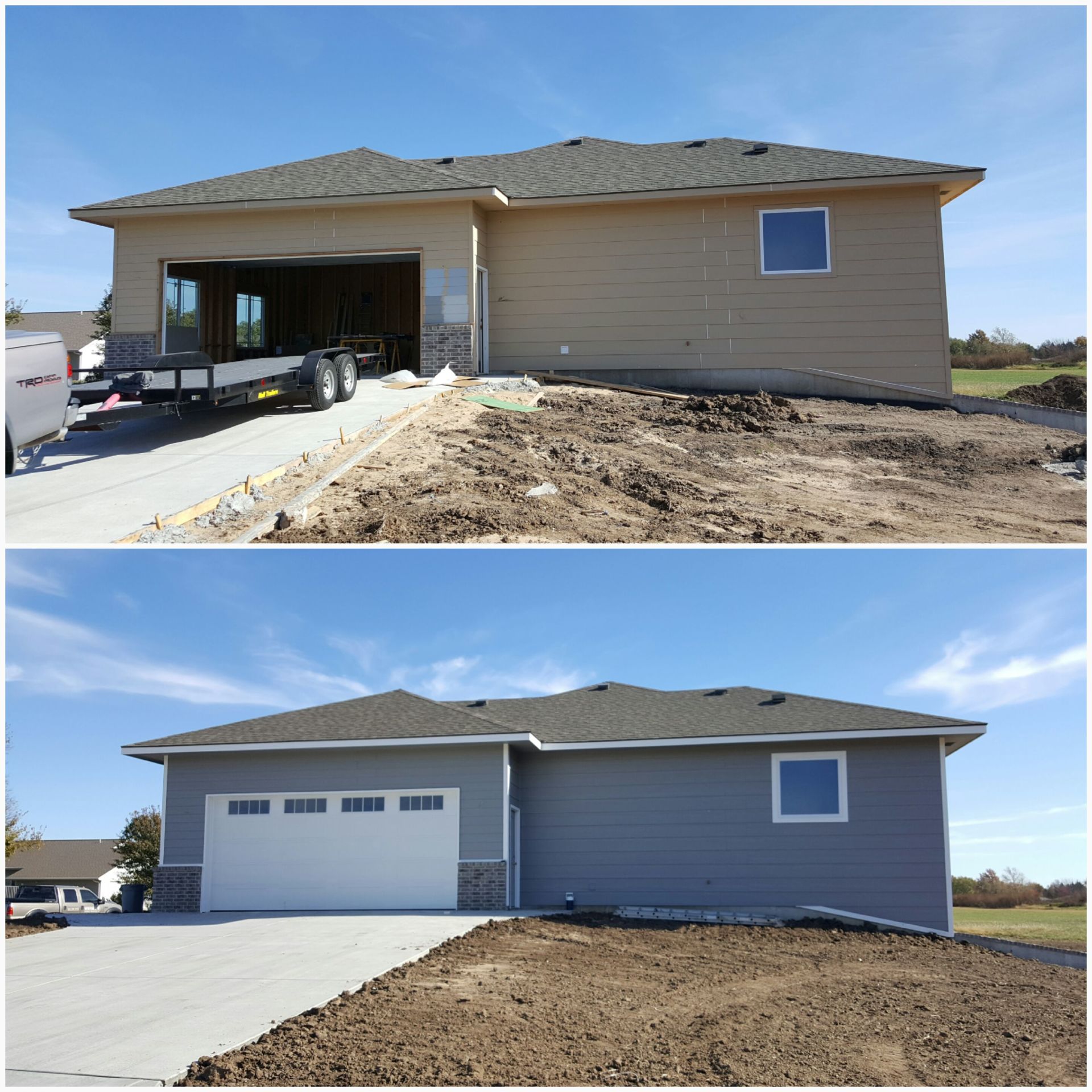 Painting before and after