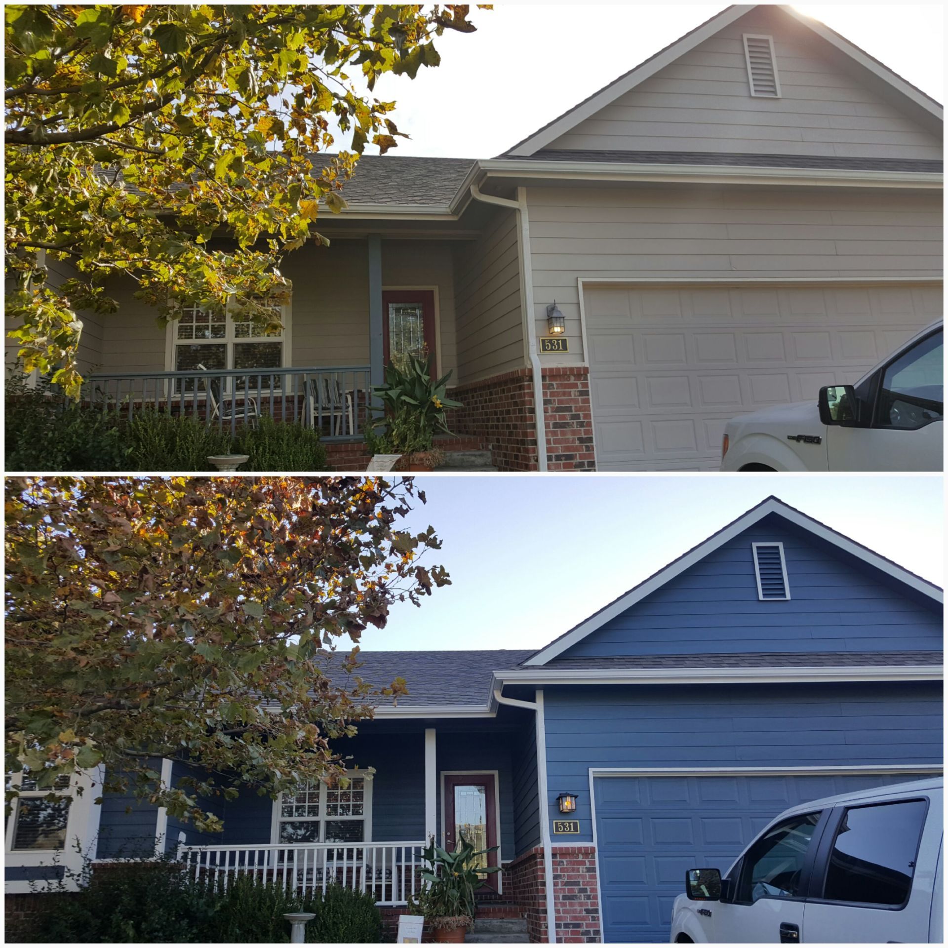 Painting before and after