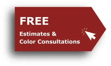 Red banner reading “FREE Estimates & Color Consultations” with a white cursor icon