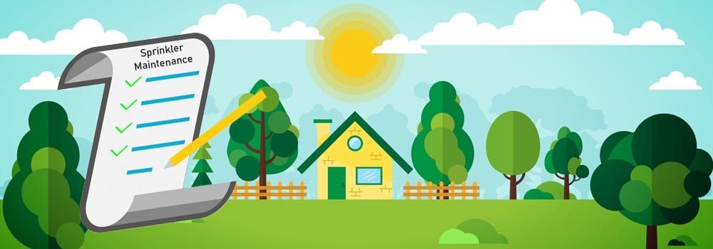 Checklist clipboard beside green house and trees under a bright sun in a sunny landscape