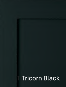 Tricorn black cabinet premium finishes.