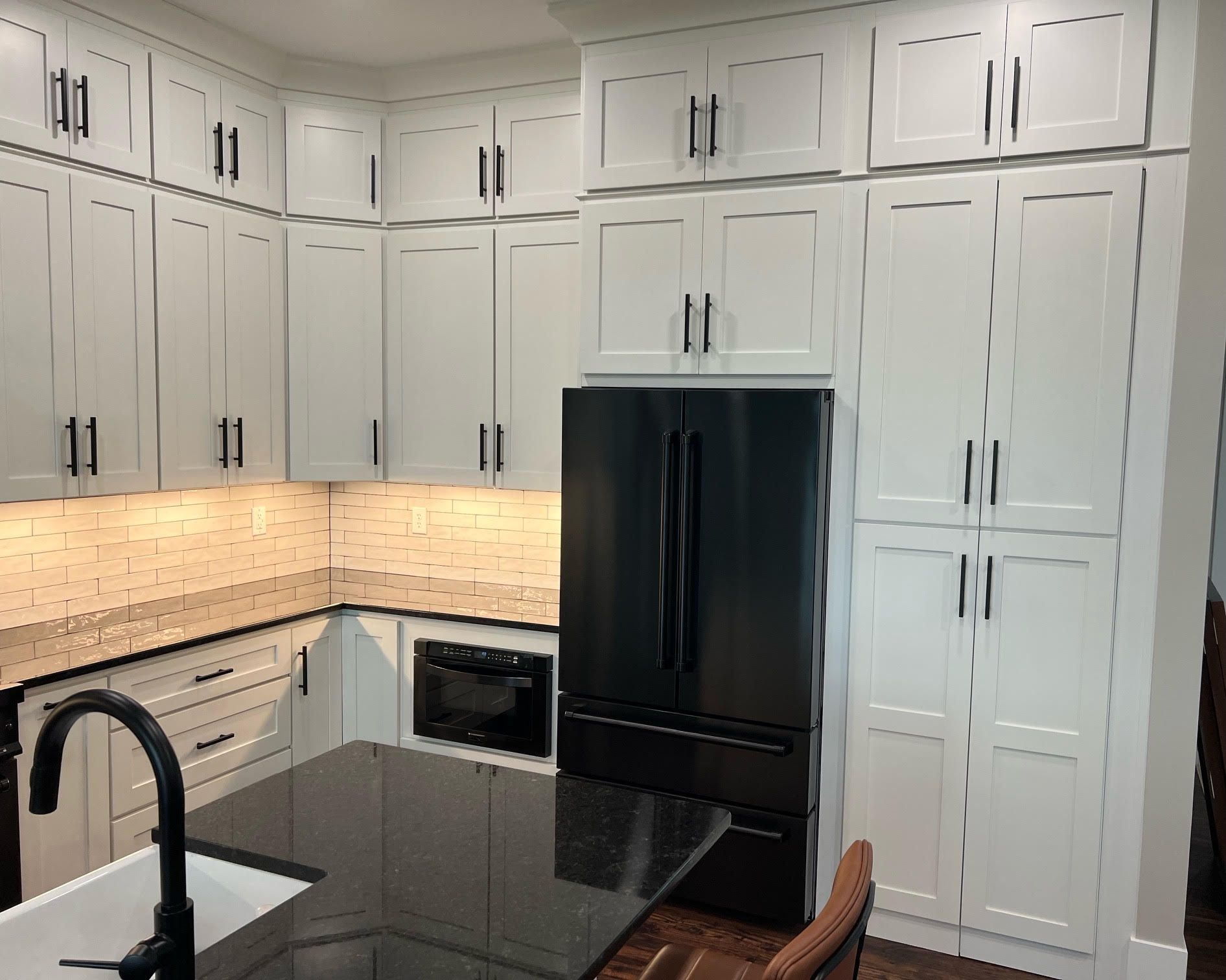White cabinets on kitchen