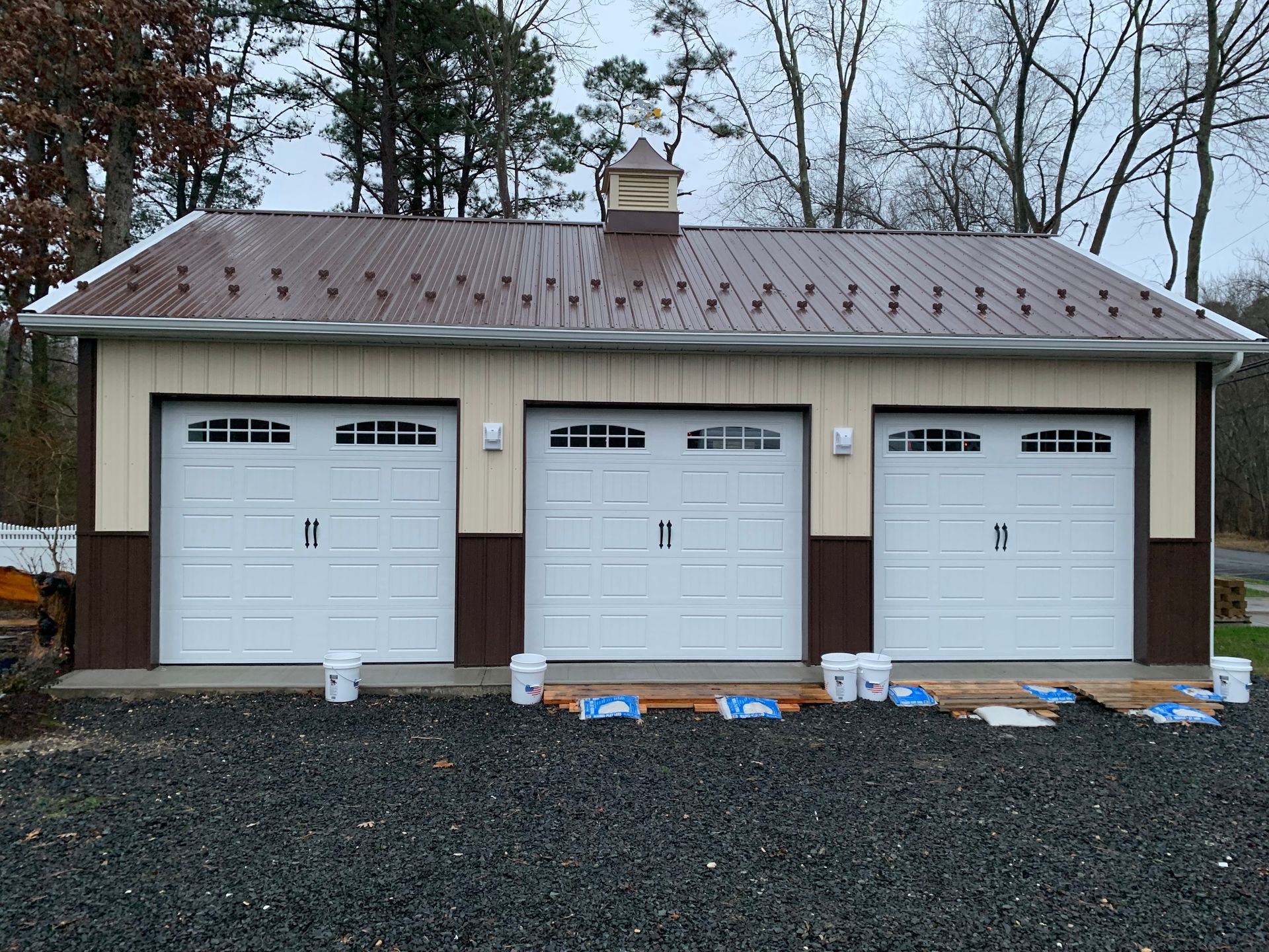 White garage door