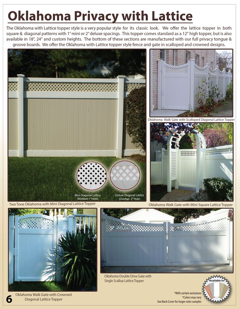 Vinyl Brochure Page -  Lattice tops